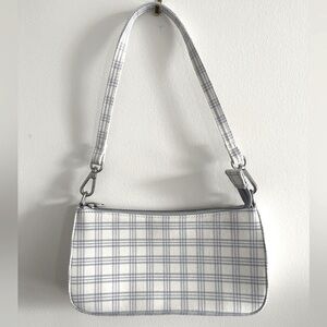 Brandy Melville Blue Plaid Shoulder Bag
